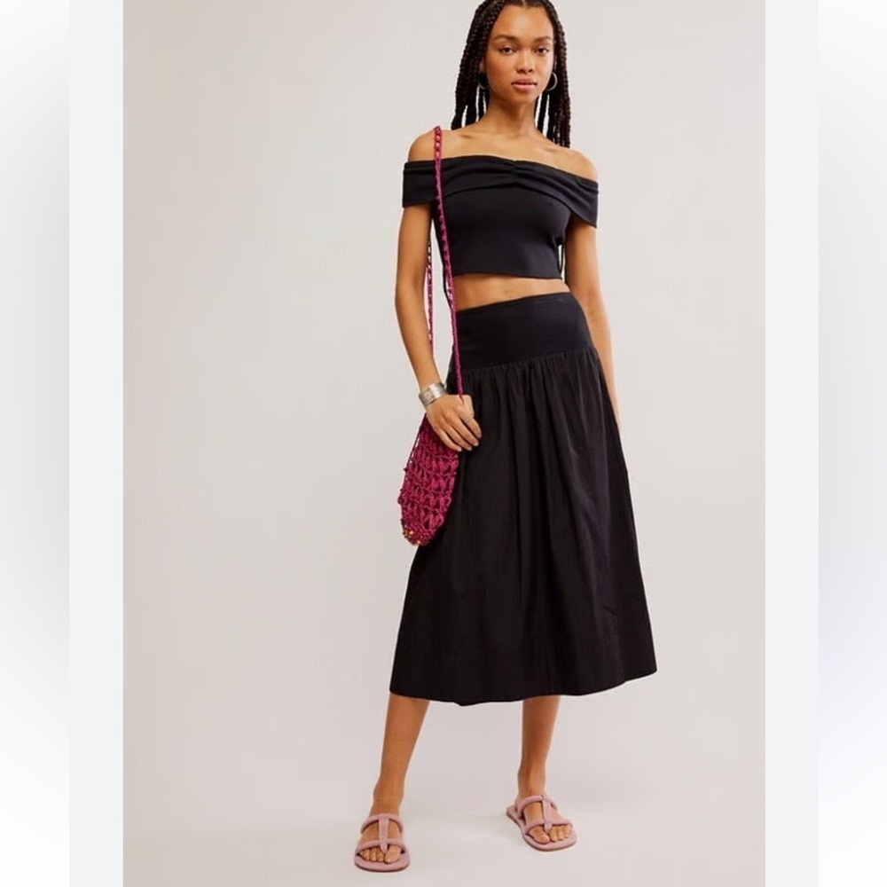 NEW Free People Cooler in Capri Off the Shoulder Top & Skirt SIZE s